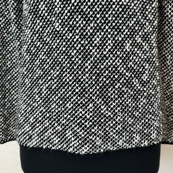 Zara Knit Sweater Boat Neck Long Sleeve Black White Wool Blend Size M Casual - Picture 7 of 13